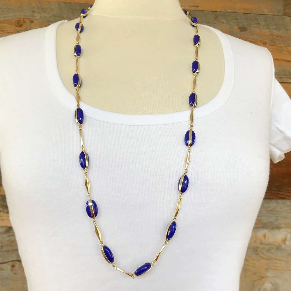 Gold & blue necklace